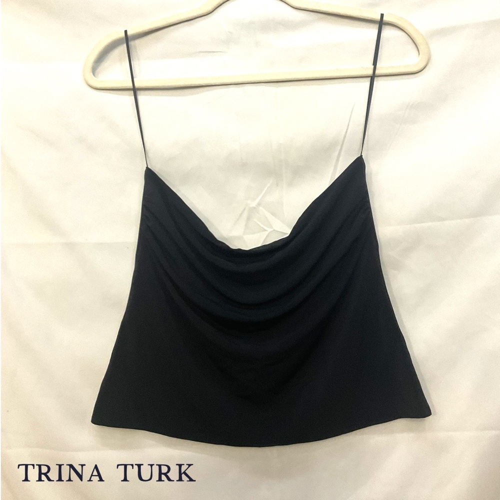 Trina Turk Drape Front Tube Top NWOT 15" p2p 13" length